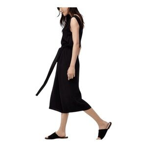 Aritzia Babaton Maximillian Black Wide Leg Cropped Sleeveless Jumpsuit Sz Small
